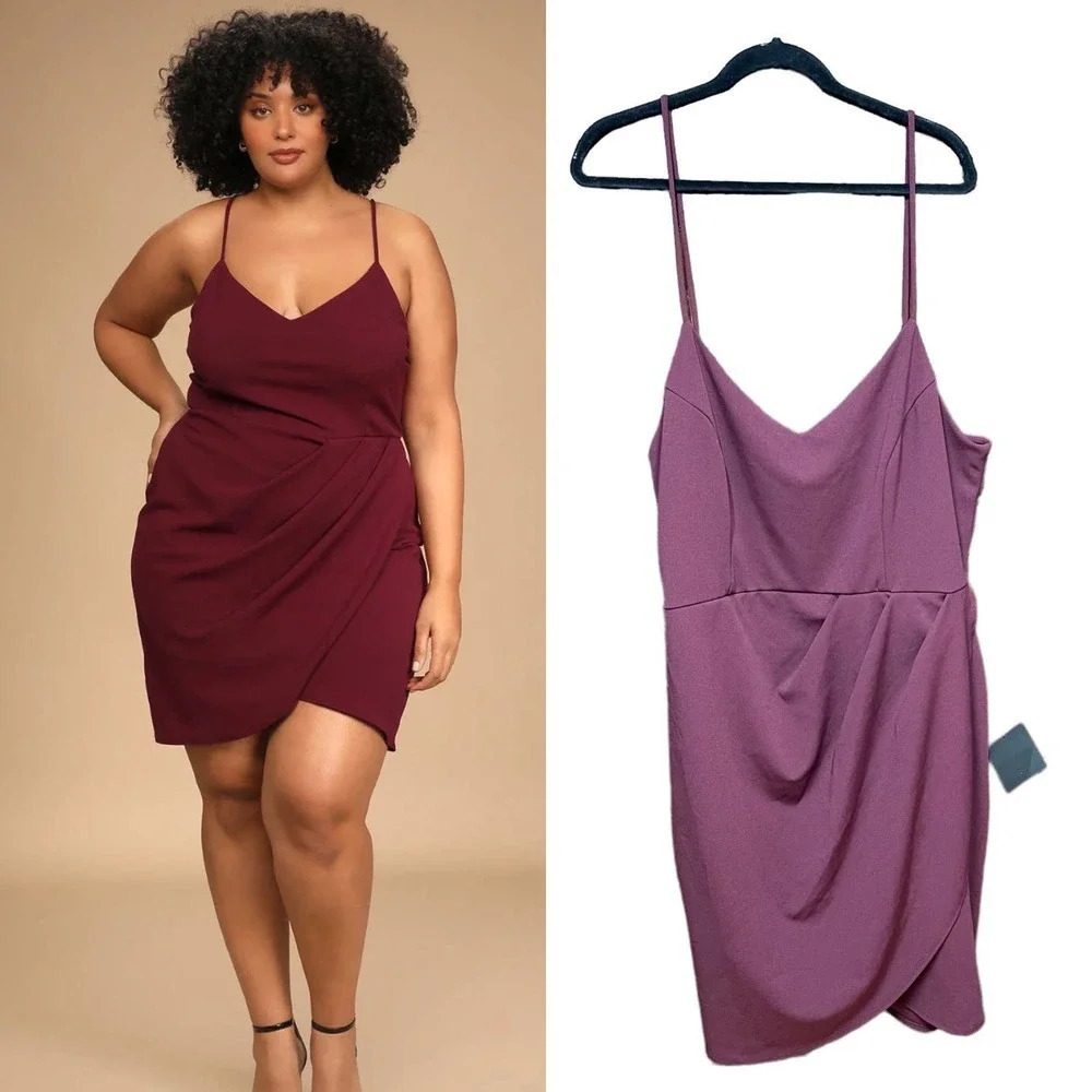 Lulus Forever Your Girl Plum Purple‎ Bodycon Dress Plum Purple Plus Size 3X